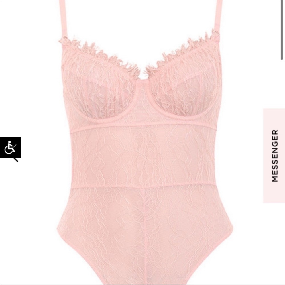 House of CB ‘Navaeh’ Blush Lace Bodysuit NWT - Picture 7 of 11